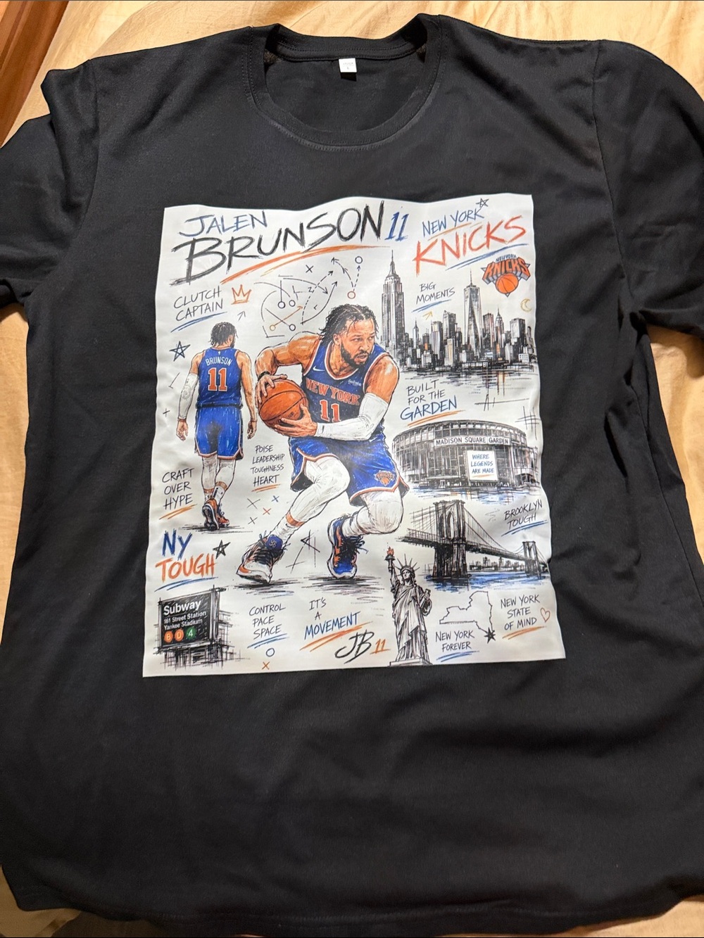Jalen Brunson New York Knicks Graphic Tee - Black